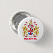 Melbourne, Australië - wapenschild Ronde Button 3,2 Cm (Voorkant /achterkant)