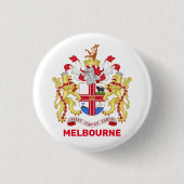 Melbourne, Australië - wapenschild Ronde Button 3,2 Cm (Voorkant)