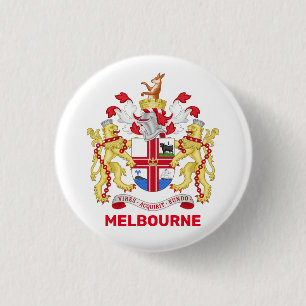 Melbourne, Australië - wapenschild Ronde Button 3,2 Cm