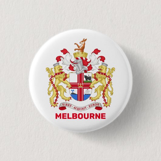 Melbourne, Australië - wapenschild Ronde Button 3,2 Cm (Voorkant)