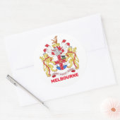 Melbourne, Australië - wapenschild Ronde Sticker (Envelop)