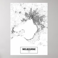Melbourne, Australië (zwart op wit, aangepast)