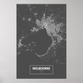 Melbourne, Australië (zwart wit) Poster (Voorkant)