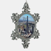 Melbourne, Australische foto van cityscape Tin Sneeuwvlok Ornament (Links)