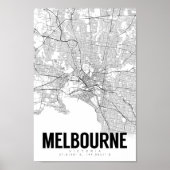 Melbourne Austrlaia Minimalist Map Art Poster (Voorkant)