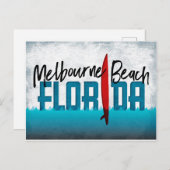 Melbourne Beach Briefkaart Florida Surfboard (Voorkant / Achterkant)