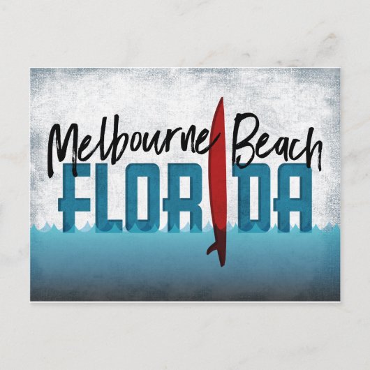 Melbourne Beach Briefkaart Florida Surfboard (Voorkant)