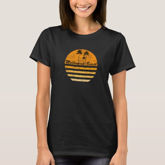 Melbourne Beach FL 70s Throwback Surf T-shirt (Voorkant)