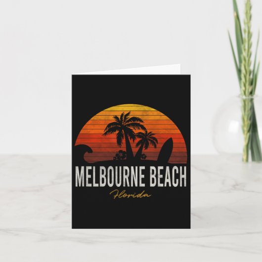 Melbourne Beach Florida FL Palms Vacation Surf Sun Kaart (Voorkant)