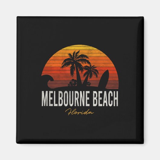 Melbourne Beach Florida FL Palms Vacation Surf Sun Magneet (Voorkant)