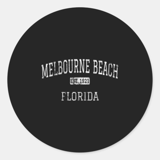 Melbourne Beach Florida FL Vintage Ronde Sticker (Voorkant)