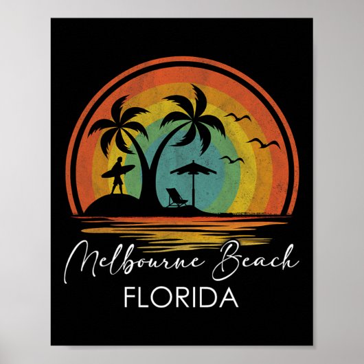 Melbourne Beach Florida Summer Vacation Tropical S Poster (Voorkant)
