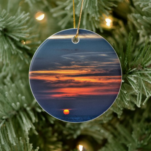 Melbourne Beach Florida Sunrise Ceramic Ornament (Boom)
