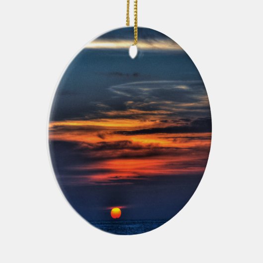 Melbourne Beach Florida Sunrise Ceramic Ornament (Rechts)