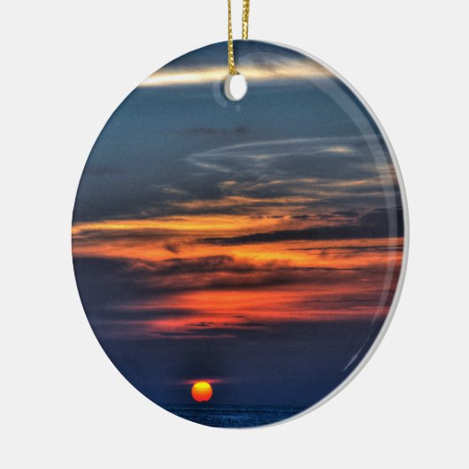 Melbourne Beach Florida Sunrise Ceramic Ornament (Links)