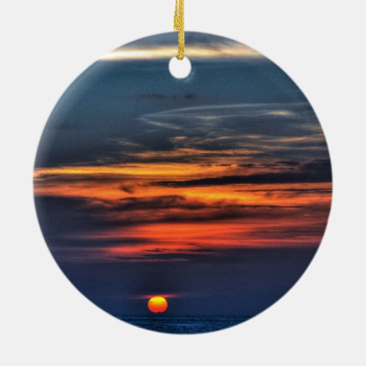 Melbourne Beach Florida Sunrise Ceramic Ornament (Achterkant)