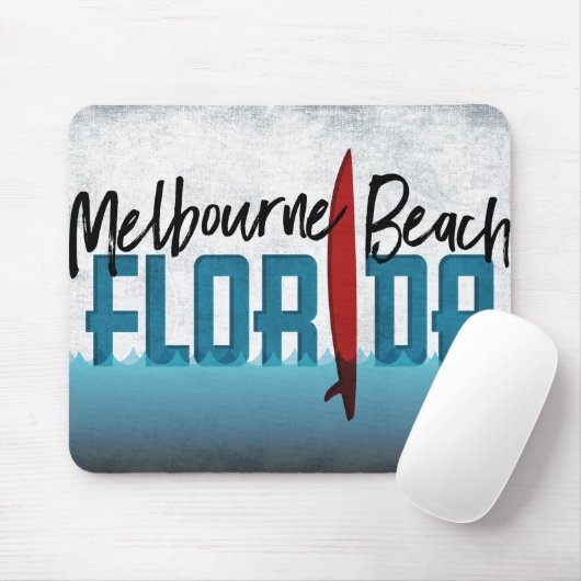 Melbourne Beach Florida Surfboard Surfing Muismat (Met muis)