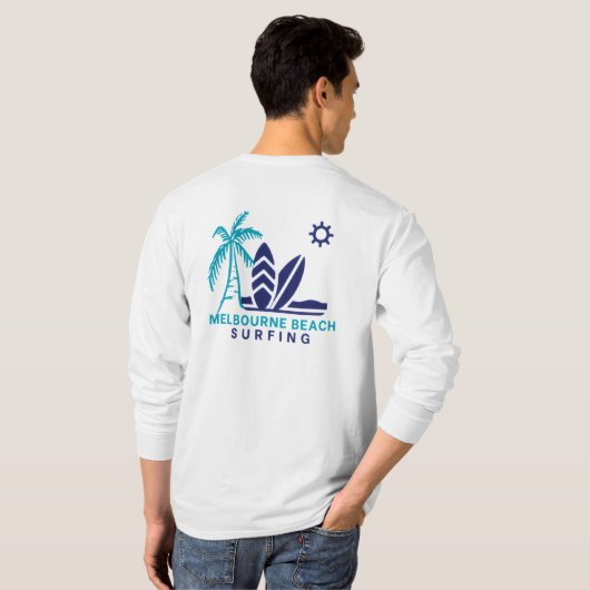 Melbourne Beach Florida Surfen T-shirt (Achterkant volledig)