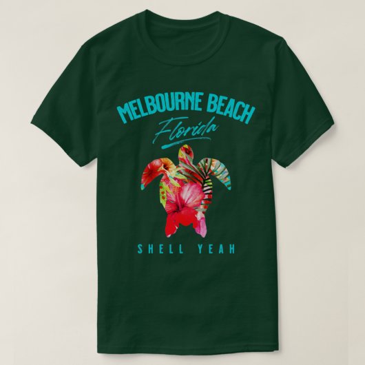 Melbourne Beach Florida Tropische Hibiscus Bloemen T-shirt (Design voorkant)