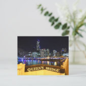 Melbourne CBD Queens Bridge City Lights Briefkaart (Staand voorkant)