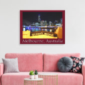 Melbourne CBD Queens Bridge City Lights Canvas Afdruk (Insitu (Woonkamer))