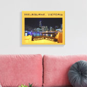 Melbourne CBD Queens Bridge City Lights Canvas Afdruk (Insitu (Woonkamer))