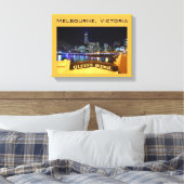 Melbourne CBD Queens Bridge City Lights Canvas Afdruk (Insitu (Slaapkamer))