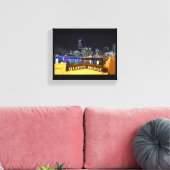 Melbourne CBD Queens Bridge City Lights Canvas Afdruk (Insitu (Woonkamer))