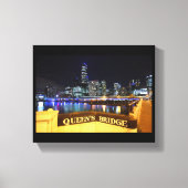 Melbourne CBD Queens Bridge City Lights Canvas Afdruk (Voorkant)