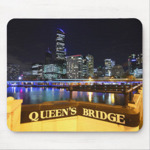 Melbourne CBD Queens Bridge City Lights Muismat