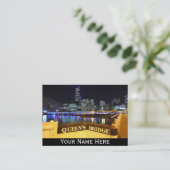 Melbourne CBD Queens Bridge City Lights Visitekaartje (Staand voorkant)