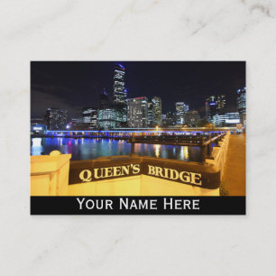 Melbourne CBD Queens Bridge City Lights Visitekaartje