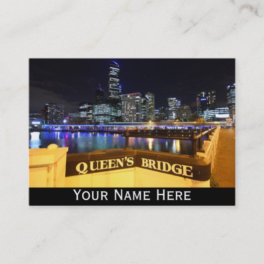 Melbourne CBD Queens Bridge City Lights Visitekaartje (Voorkant)