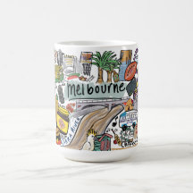 Melbourne City Illustratie Mok, Wit