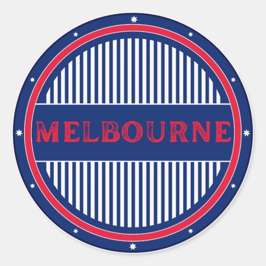 Melbourne City Pride Emblem – Australian Identity Ronde Sticker (Voorkant)