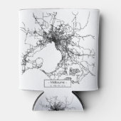 Melbourne City Street Map - zwart Blikjeskoeler (Voorkant)