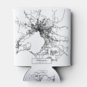 Melbourne City Street Map - zwart Blikjeskoeler (Achterkant)