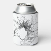 Melbourne City Street Map - zwart Blikjeskoeler (Blikje Achterkant)