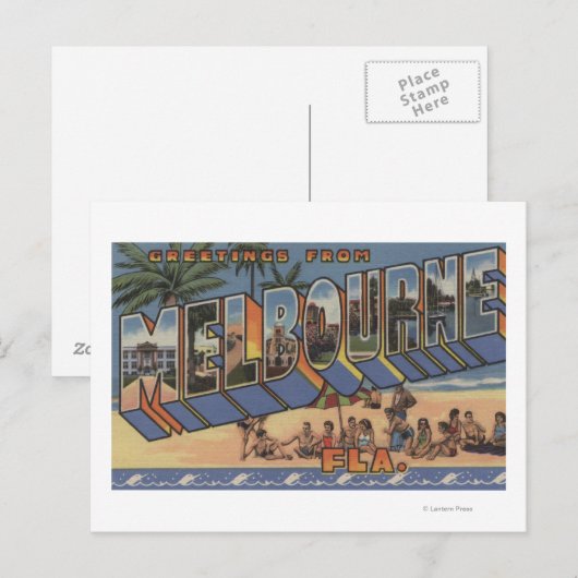 Melbourne, Florida - Grote Letter-scènes Briefkaart (Voorkant / Achterkant)