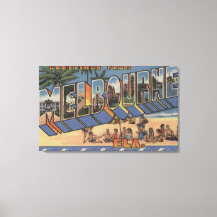 Melbourne, Florida - Grote Letter-scènes Canvas Afdruk