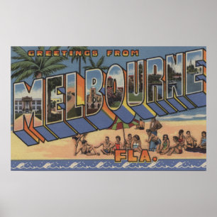 Melbourne, Florida - Grote Letter-scènes Poster