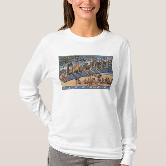 Melbourne, Florida - Grote Letter-scènes T-shirt (Voorkant)