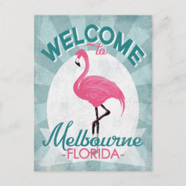 Melbourne Florida Pink Flamingo Retro Briefkaart