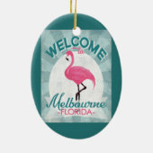 Melbourne Florida Pink Flamingo Retro Keramisch Ornament (Achterkant)