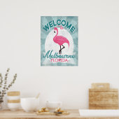 Melbourne Florida Pink Flamingo Retro Poster (Keuken)