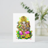 Melbourne Graffiti Street Art Ganesh Elephant Neon Briefkaart (Staand voorkant)