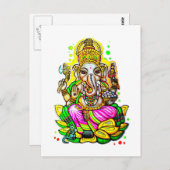 Melbourne Graffiti Street Art Ganesh Elephant Neon Briefkaart (Voorkant / Achterkant)