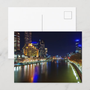 Melbourne in de nacht briefkaart