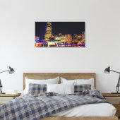 Melbourne in de nacht canvas afdruk (Insitu (Slaapkamer))