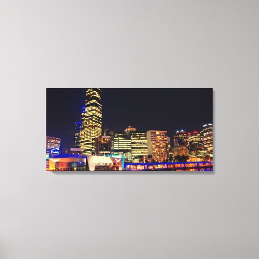 Melbourne in de nacht canvas afdruk (Voorkant)